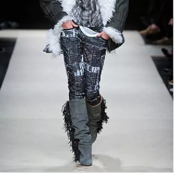 Coach 🔥Cascading fringe boot Dollie A7132 Suede Leather Black Boots size 8 - Picture 11 of 11